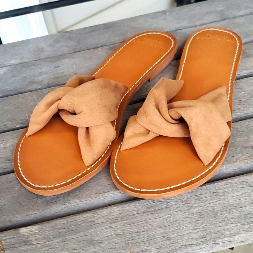 Abercrombie & Fitch Tan Knot Women's Slide Sandals - Size 8/9